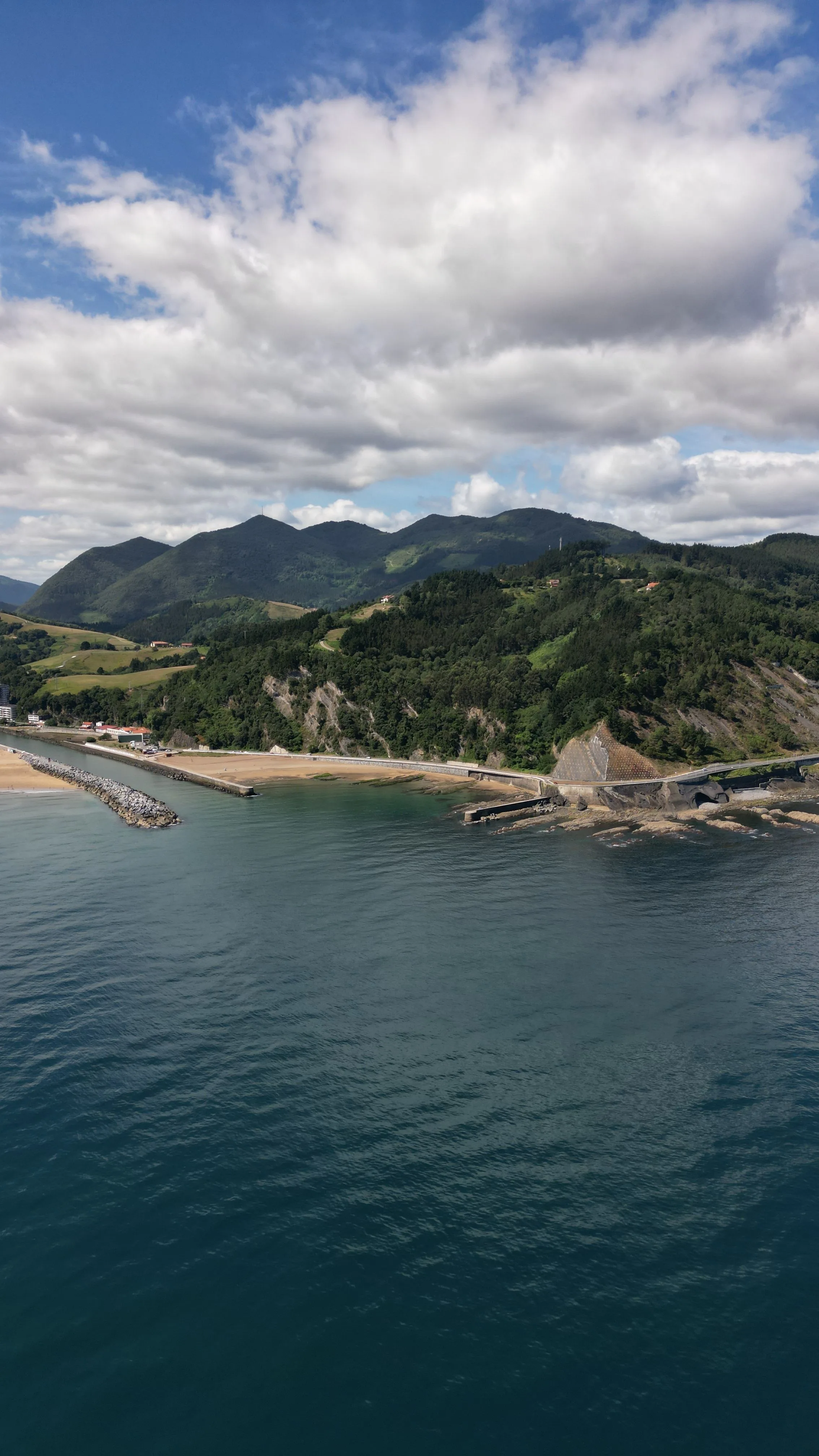 Vista de la ría de Urdaibai desde Busturia, con el monte y la desembocadura al fondo